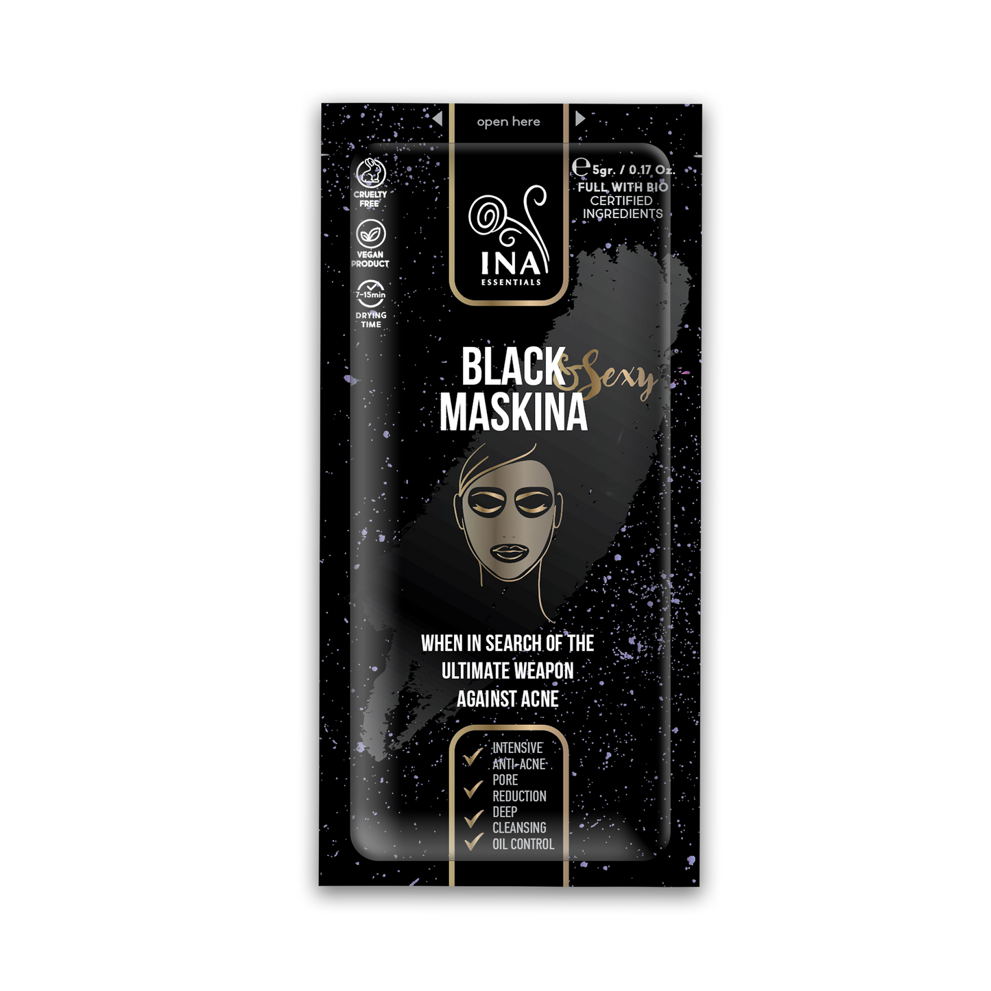 + Geschenk Gesichtsmaske - Schwarz Maskina (probe)