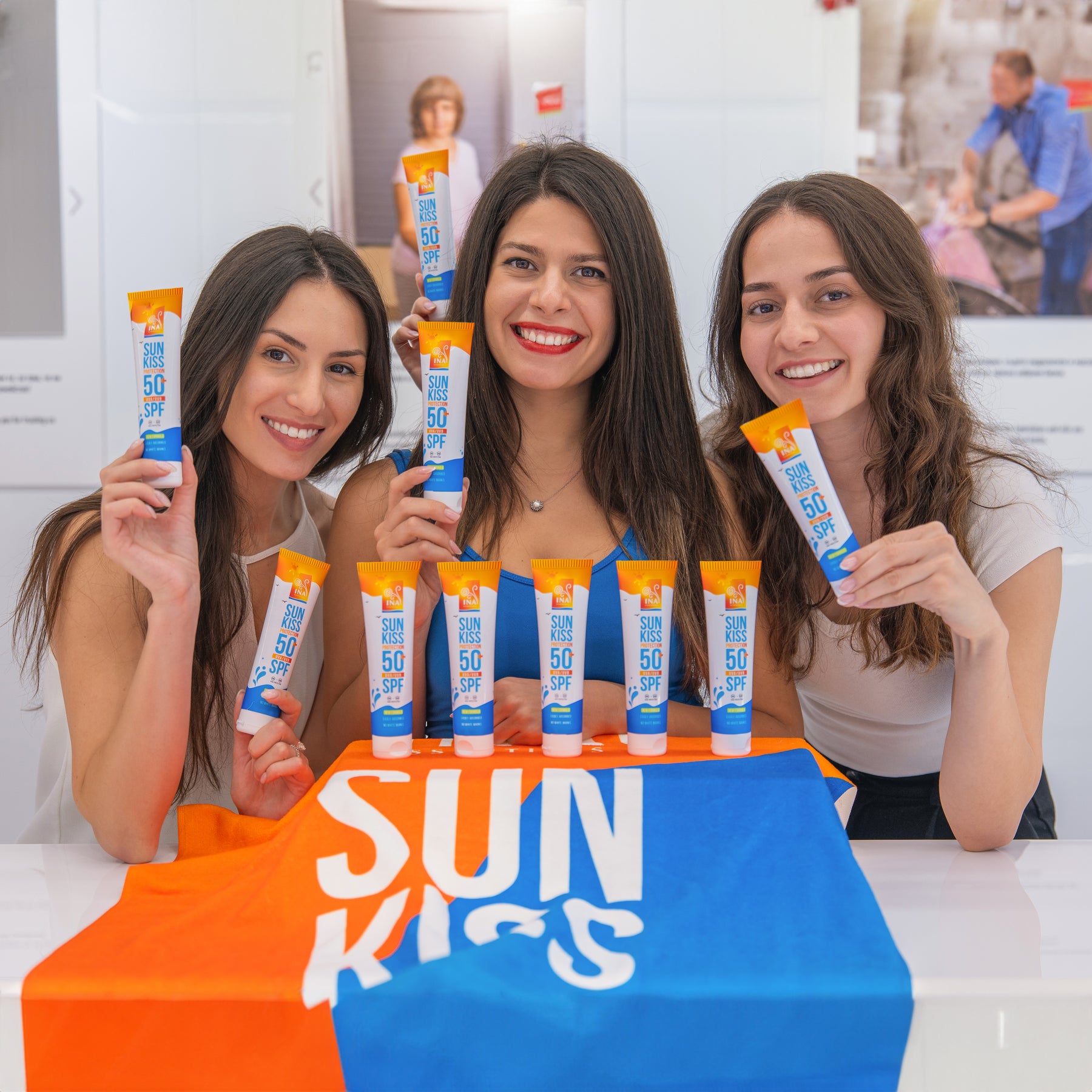 Familienpackung für Sonnenschutz - 2+1 Natürliche Sonnencreme für Gesicht und Körper SPF 50+ mit Bio-Weißtanne