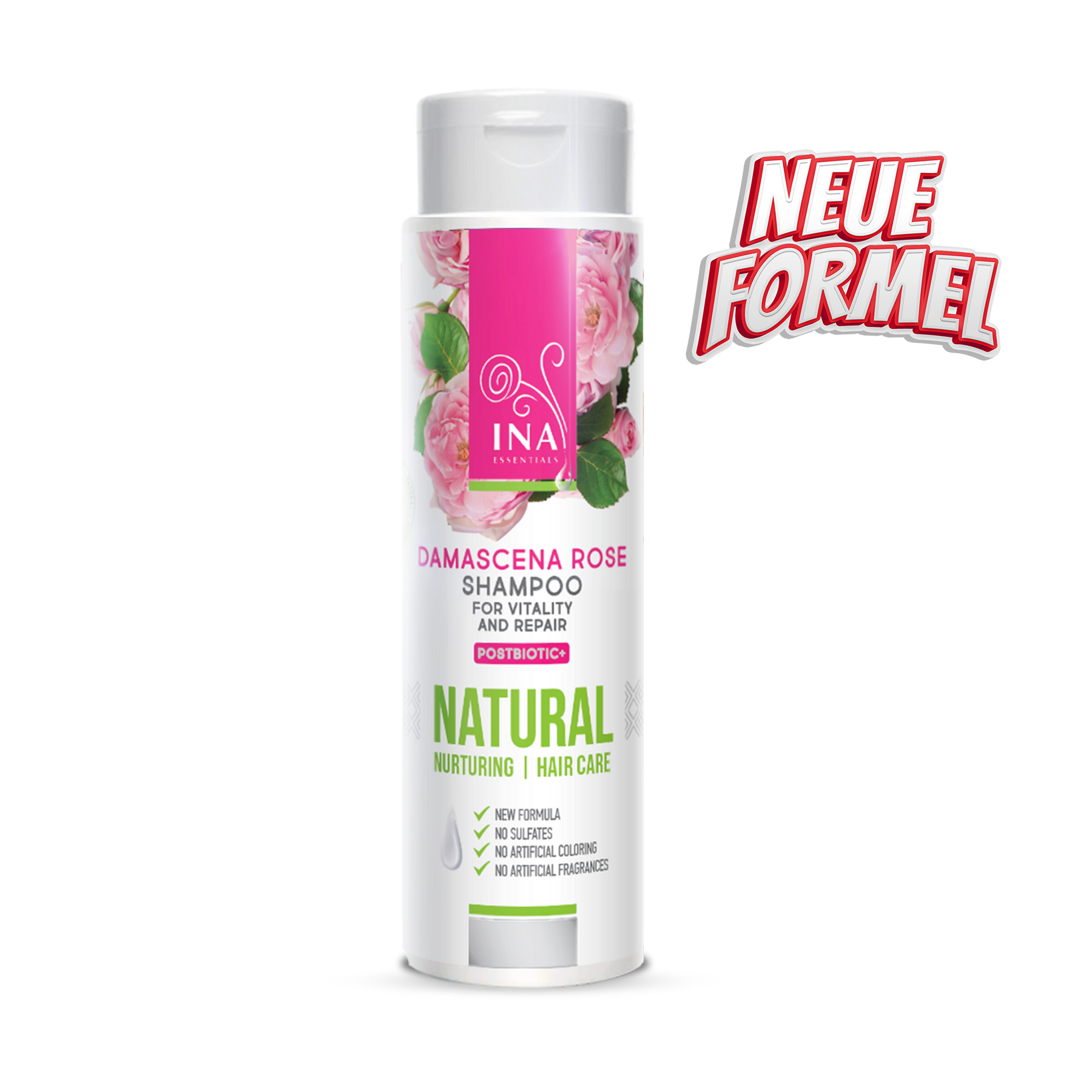 Natürliches Rosen-Shampoo gegen trockene und geschädigte Haare (200 ml) - mit Bio Rosenöl
