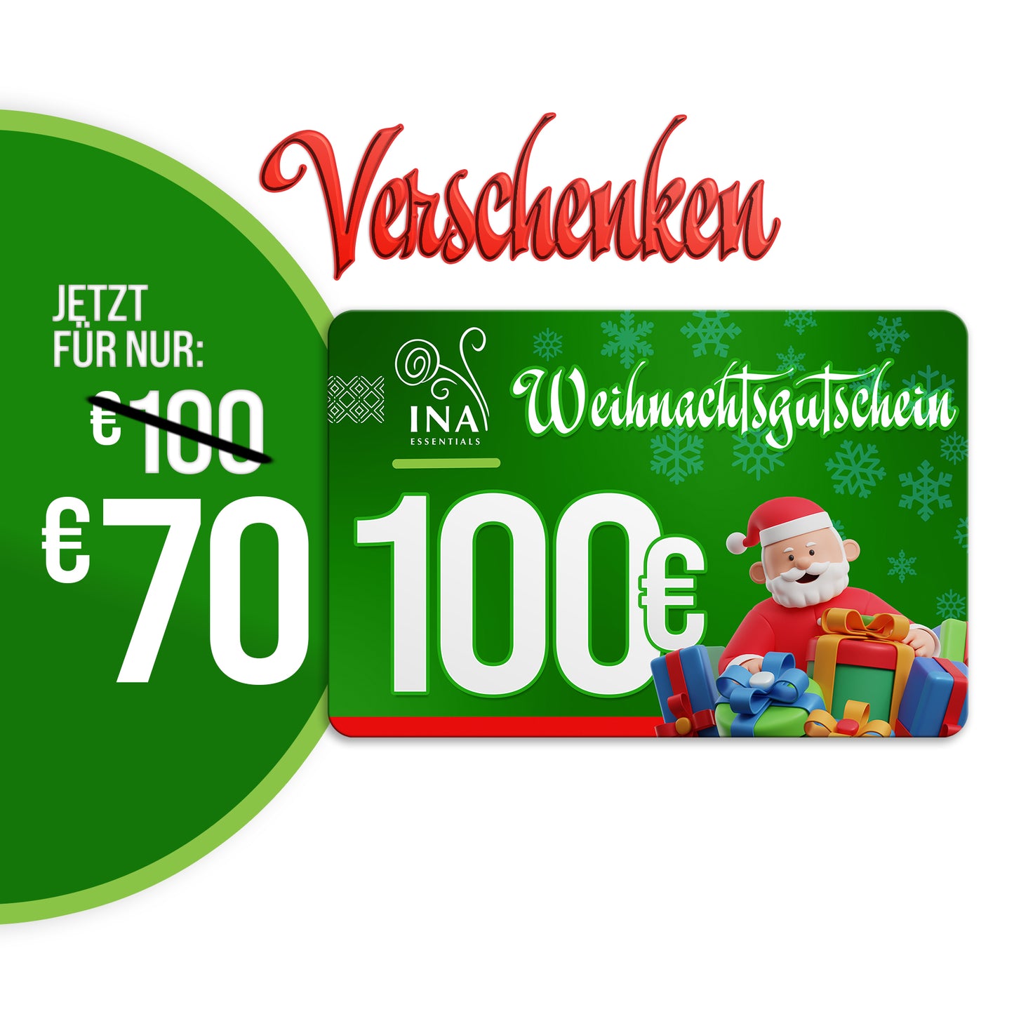 Kaufen Sie einen Weihnachtsgutschein im Wert von 100€, zahlen Sie 70€ - Digitaler Gutschein