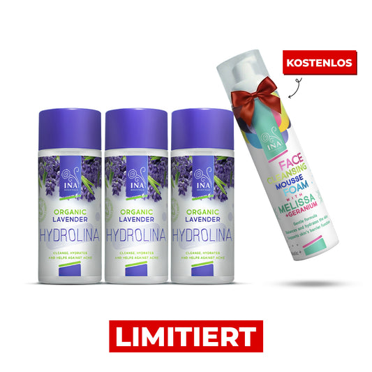 Kaufen Sie 3x Lavendel-Hydrolina, erhalten Sie 1 Reinigenden Gesichtsschaum Gratis