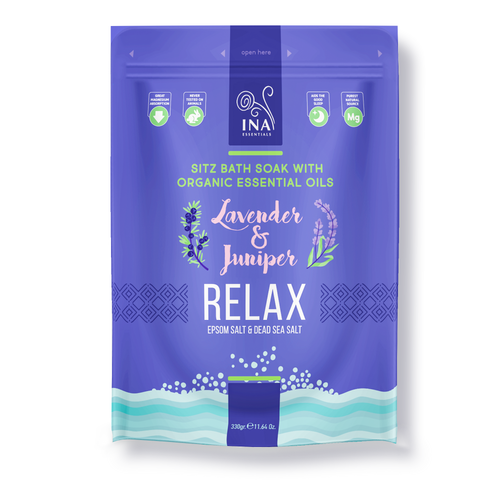 Relax - Badesalz mit Lavendel und Wacholder zum Entspannen und Stressabbau